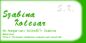 szabina kolesar business card